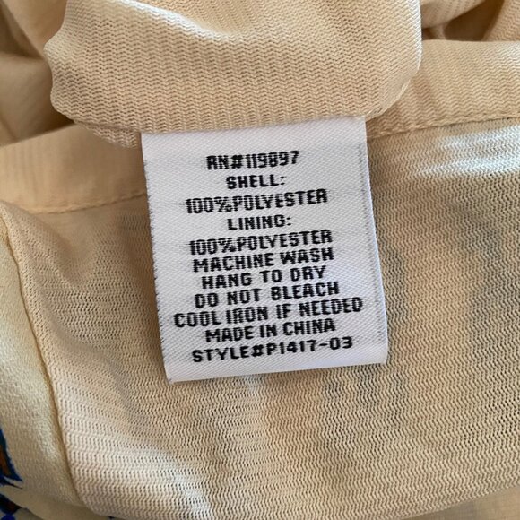 Collective Concepts Romper Womens Medium Beige Blue V-Neck Short Sleeve Pleated - Picture 6 of 8